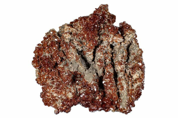 Deep Red Sparkling Vanadinite Crystal Cluster - Morocco #274870